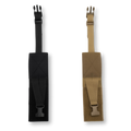 Two dangler attachments for the OPFAK, one in black and one in brown, with hook and loop fasteners.
