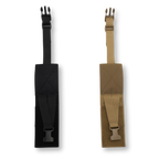Two dangler attachments for the OPFAK, one in black and one in brown, with hook and loop fasteners.