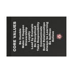 36" x 24" Refuge Core Values Flag black with white letters