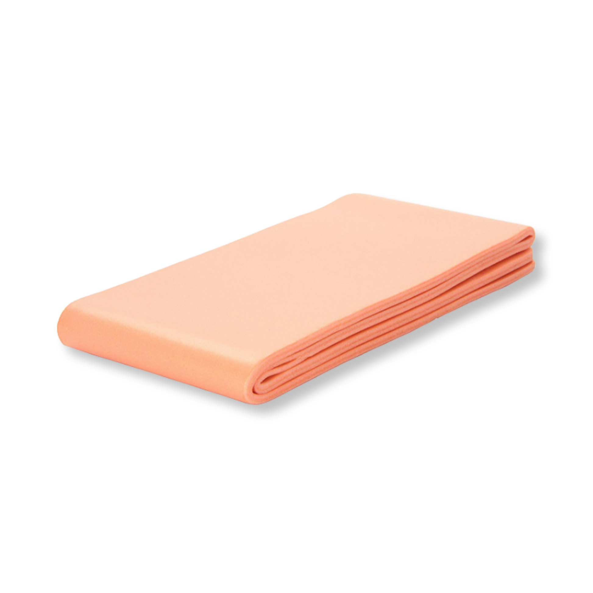 Folded peach-colored splint on a white background