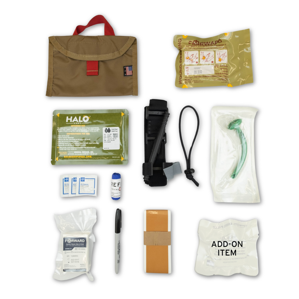 Refuge Medical SOBFAK First Aid Kit - Components included in the SOB FAK