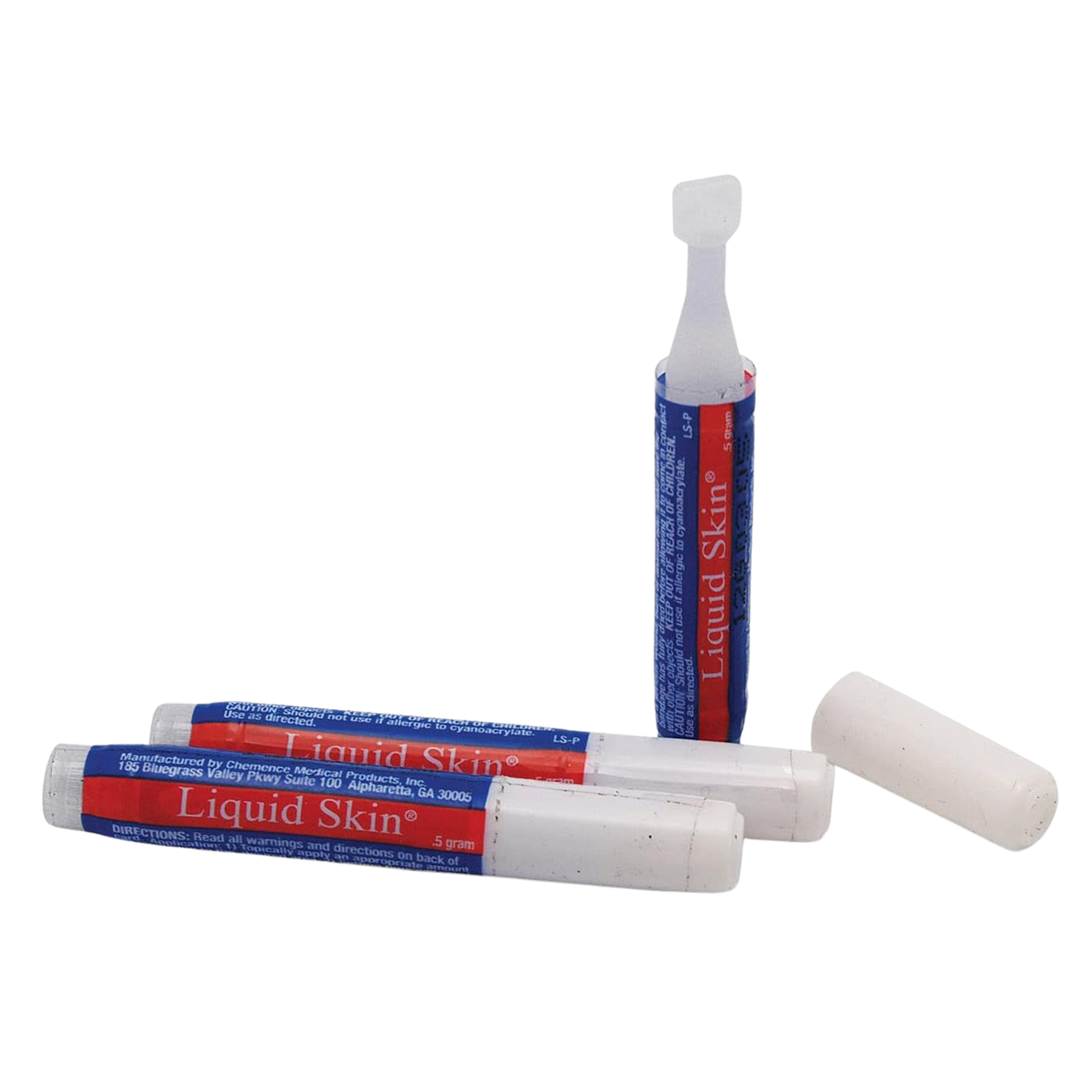 Two tubes of Liquid Skin on a white background