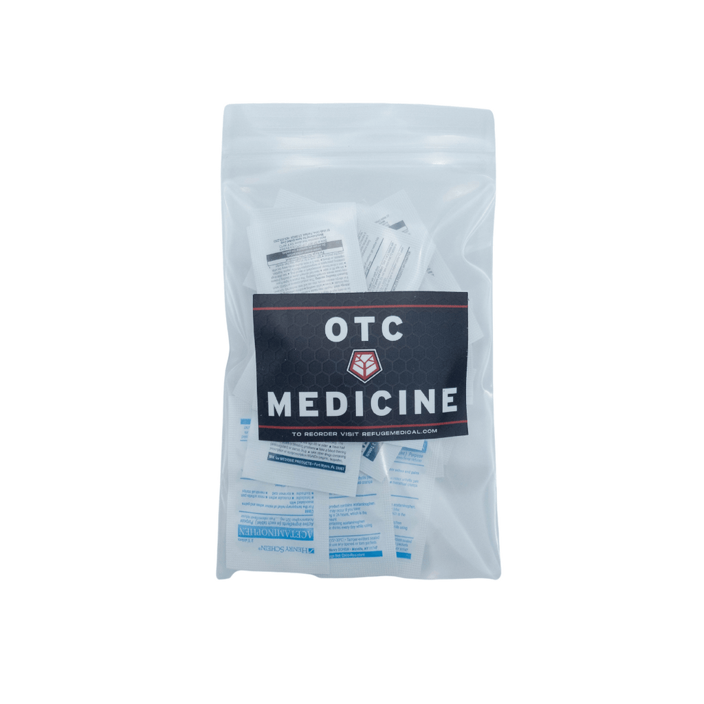 Refuge Medical OTC Medicine components in poly bag
