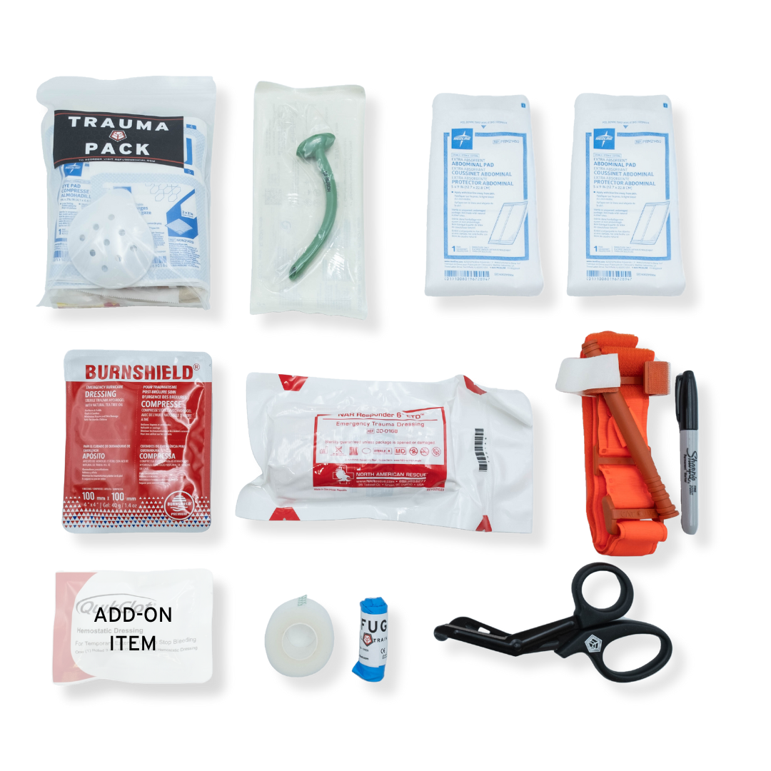 Refuge Medical BearFAK First Aid Kit - Components included in the BearFAK
