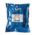 A packaged Ready Heat blanket in blue, sealed in plastic, with label information visible. 6 panel 34" x 60"