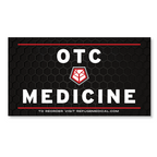 Refuge Medical OTC Medicine label - black with white text and red accents