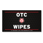Refuge Medical OTC Wipes label - black with white text and red accents