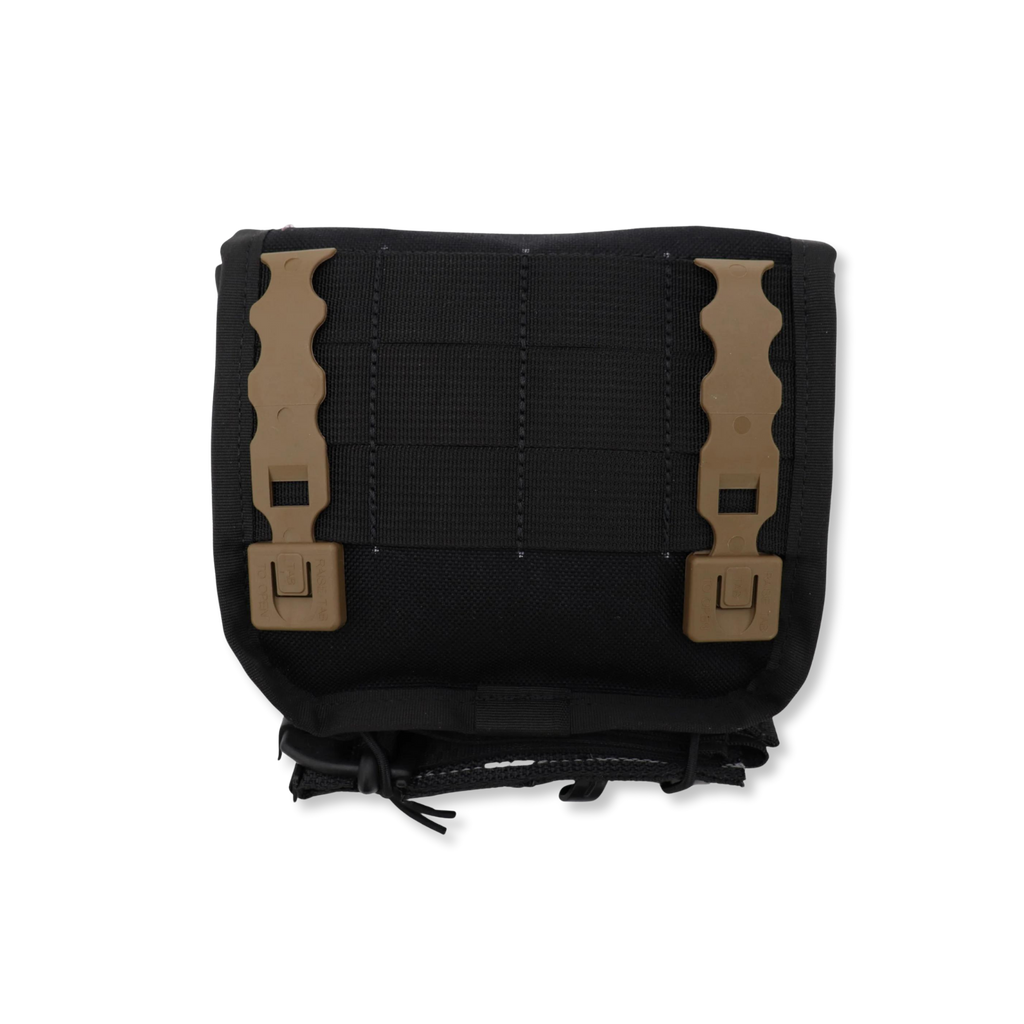 Refuge Medical SOB FAK First Aid Kit - Black (back) showing mounting MOLL-E straps