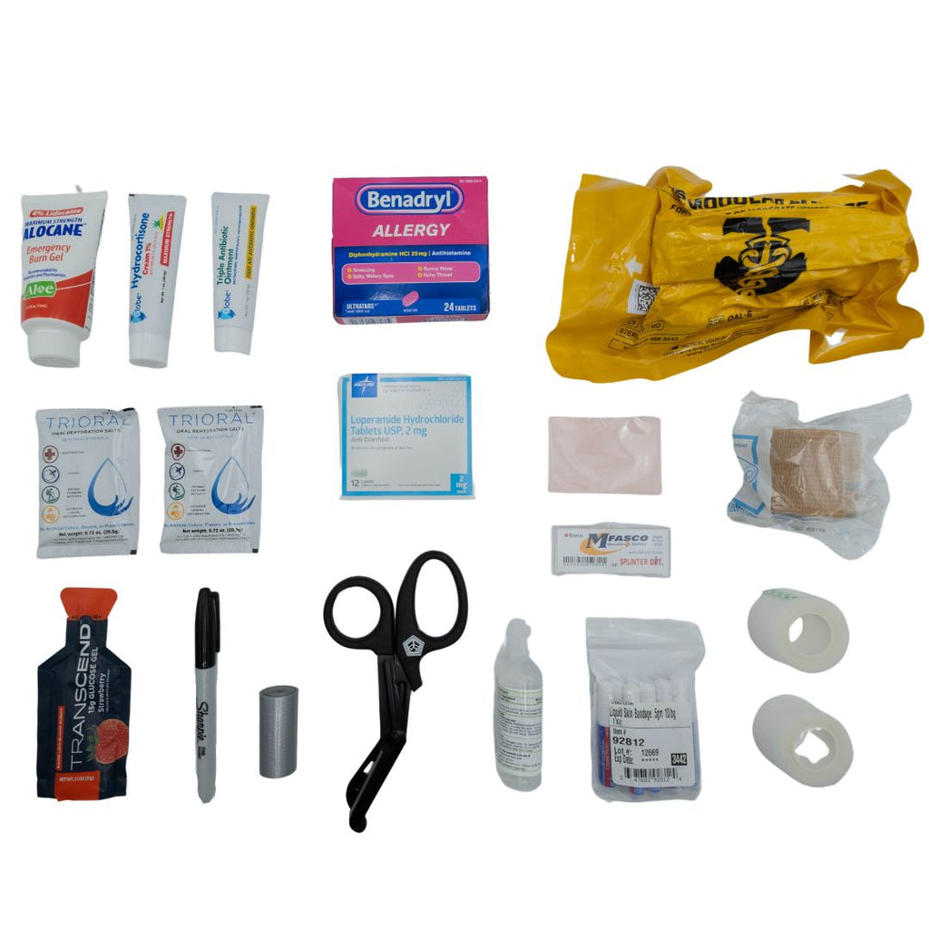 Refuge Medical Adventure First Aid Kit - Components included in the Adventure Kit