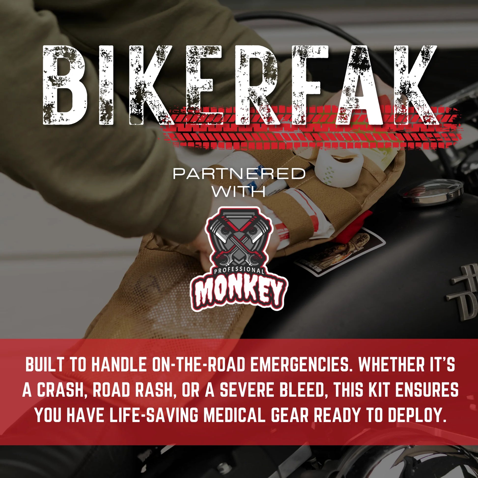 Refuge Medical BikerFAK Aid Kit - Partnered with Professional Monkey