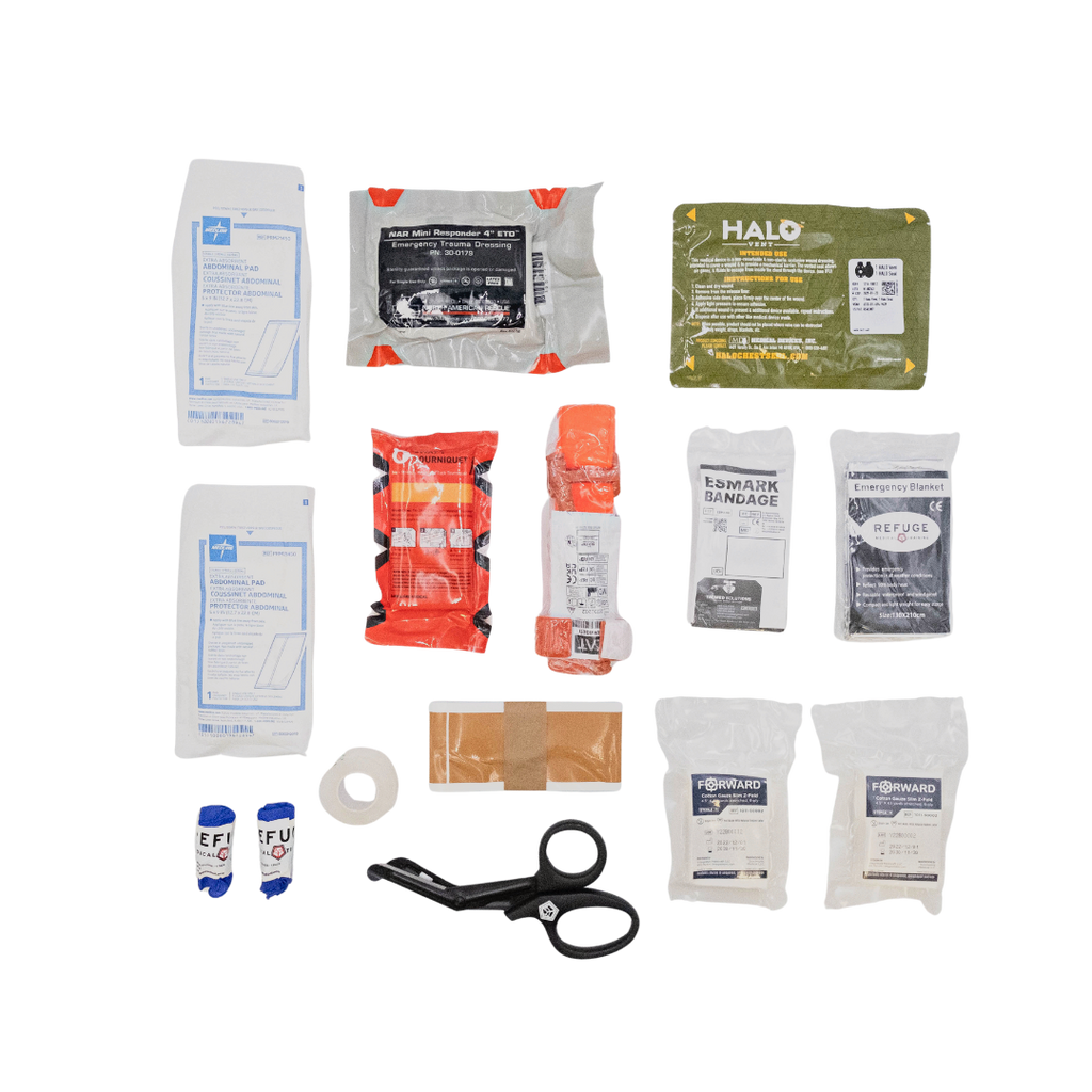 Refuge Medical Desk Kit Vacuum Sealed First Aid Kit - components included
