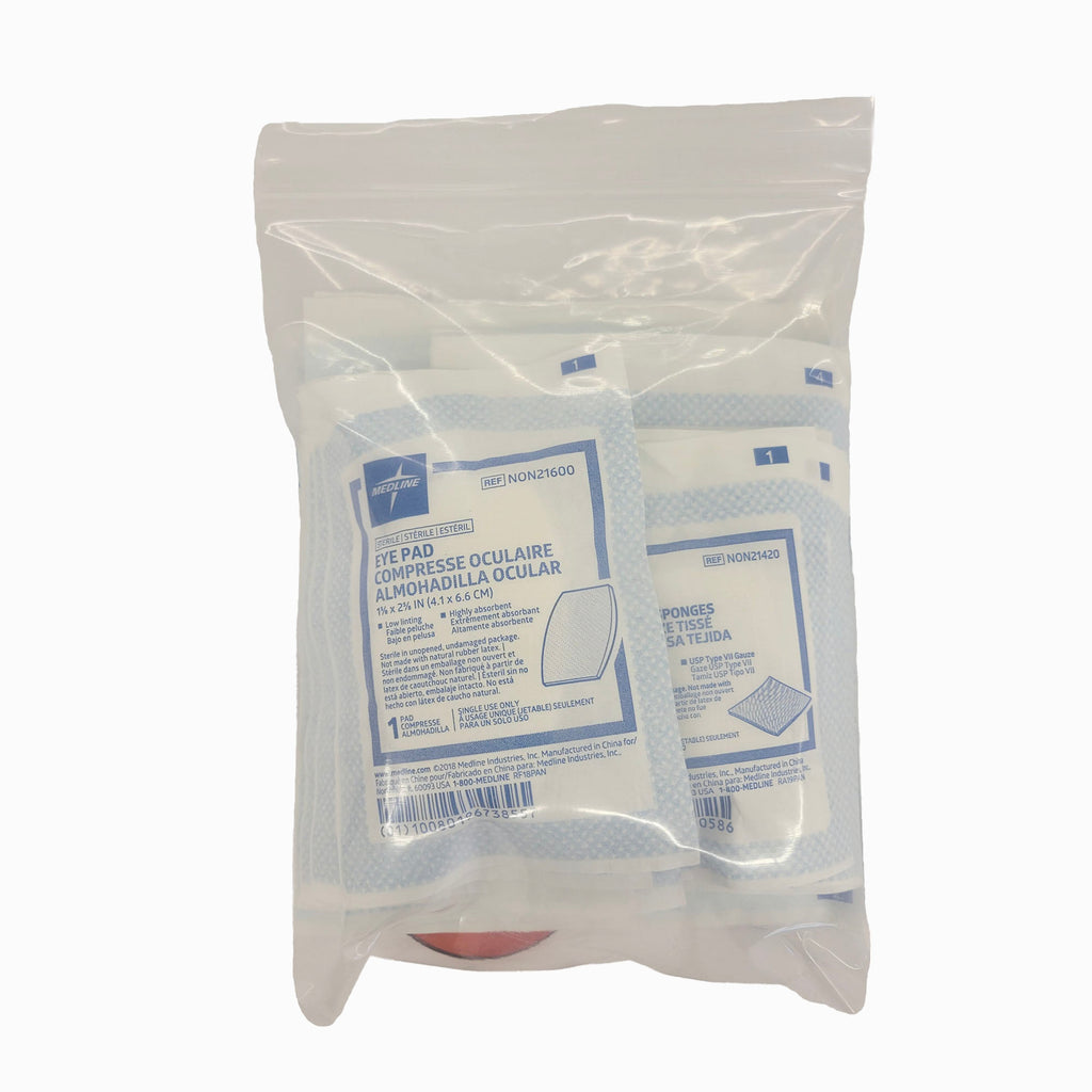 Refuge Medical Gauze Pack Refill - Components in 6x8 Zip Top Poly Bag