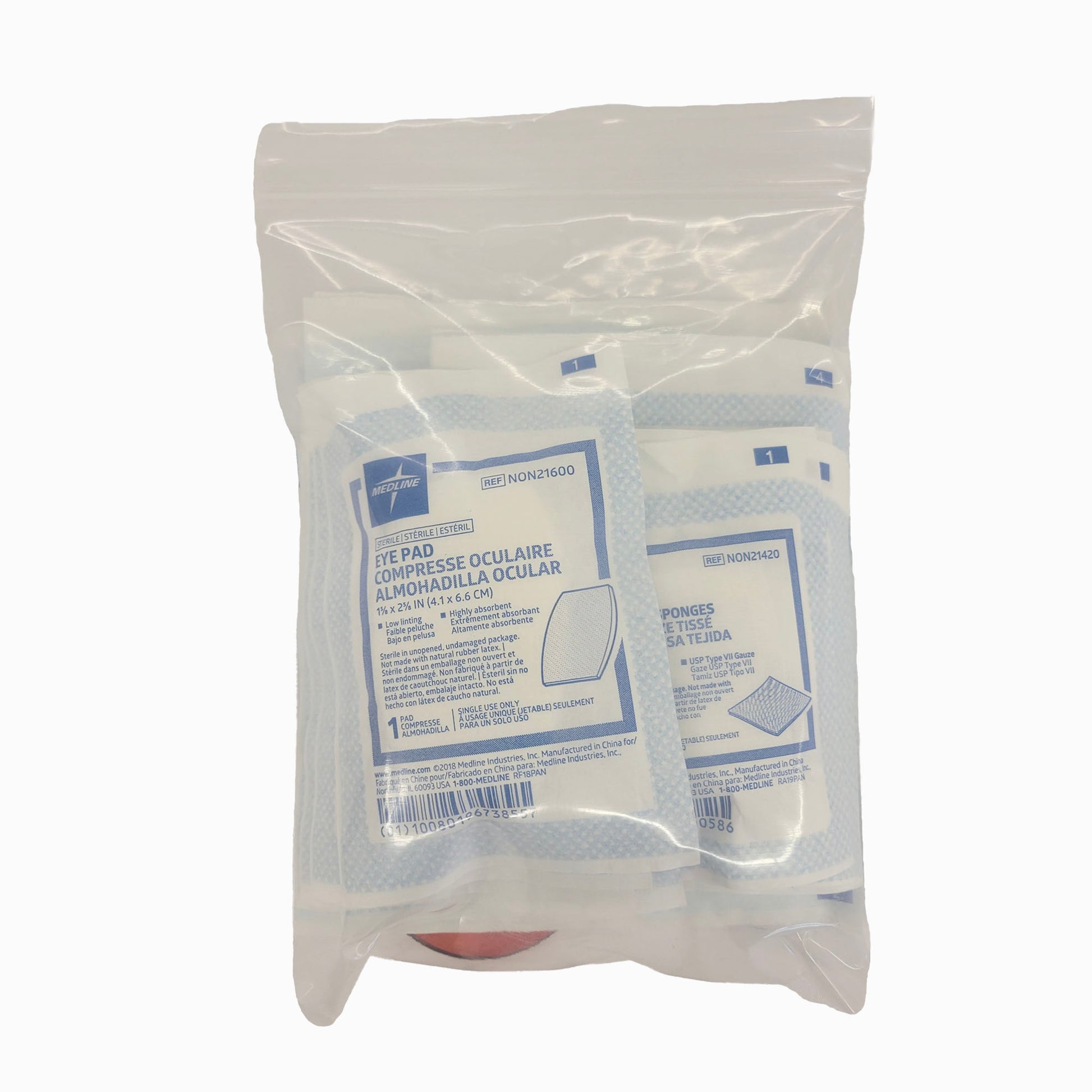 Refuge Medical Gauze Pack Refill - Components in 6x8 Zip Top Poly Bag